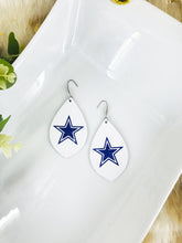 Load image into Gallery viewer, Dallas Cowboy Themed Leather Earrings - E19-2060
