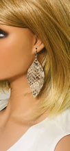 Load image into Gallery viewer, Gray Snake Skin Fringe Leather Earrings - E19-2062