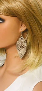 Gray Snake Skin Fringe Leather Earrings - E19-2062