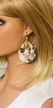 Load image into Gallery viewer, Driftwood Bark Leather &amp; Coin Earrings - E19-2077