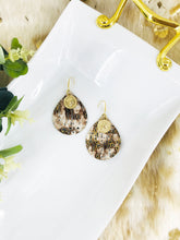 Load image into Gallery viewer, Driftwood Bark Leather &amp; Coin Earrings - E19-2077