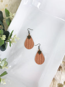 Peach Italian Leather Earrings - E19-207