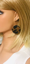 Load image into Gallery viewer, Hair on Leopard Leather Hoop Earrings - E19-2088