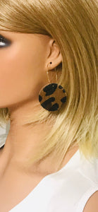 Hair on Leopard Leather Hoop Earrings - E19-2088