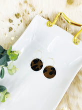 Load image into Gallery viewer, Hair on Leopard Leather Hoop Earrings - E19-2088