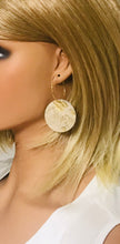 Load image into Gallery viewer, Hair On Metallic Gold Leather Hoop Earrings - E19-2089