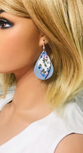 Load image into Gallery viewer, Baby Blue Genuine Leather Layered Earrings - E19-208