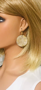 Hair On Metallic Gold Leather Earrings - E19-2091