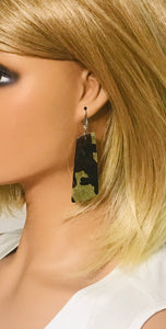 Hair On Camo Leather Earrings - E19-2092