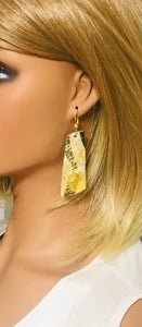 Metallic Gold Hair on Zebra Leather Earrings - E19-2121