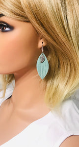 Sea Foam Green Genuine Leather Earrings - E19-212