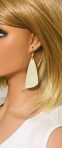 Platinum Rose Pattern Leather Earrings - E19-2130