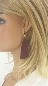 Burgundy Suede Leather Earrings - E19-2139