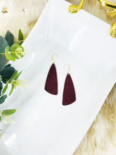 Load image into Gallery viewer, Burgundy Suede Leather Earrings - E19-2139