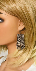 Genuine Snake Skin Leather Earrings - E19-2148