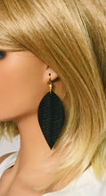 Load image into Gallery viewer, Black Braided Fishtail Leather Earrings - E19-2149