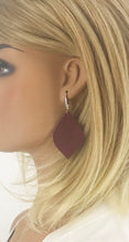 Load image into Gallery viewer, Burgundy Suede Leather Earrings - E19-2150