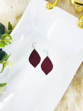 Load image into Gallery viewer, Burgundy Suede Leather Earrings - E19-2150