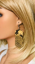 Load image into Gallery viewer, Frayed Snake Skin Leather Earrings - E19-2171
