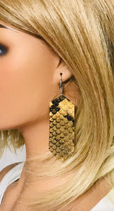 Frayed Snake Skin Leather Earrings - E19-2171