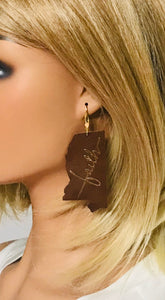 Brown Leather Mississippi "Faith" Earrings - E19-2174