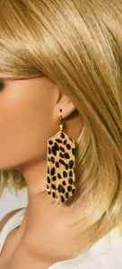 Hair On Fringe Cheetah Leather Earrings - E19-2179