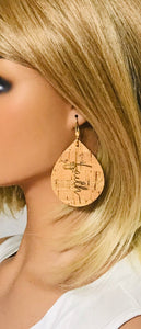 Gold Speckled Cork Leather "Faith" Earrings - E19-2187