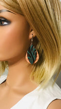 Load image into Gallery viewer, Teal and Italian Genuine Leather Earrings - E19-218