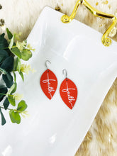 Load image into Gallery viewer, Coral Leather &quot;Faith&quot; Earrings - E19-2198