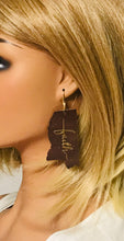 Load image into Gallery viewer, Brown Leather Mississippi &quot;Faith&quot; Earrings - E19-2209