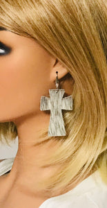 Hair On Cross Leather Earrings - E19-2210