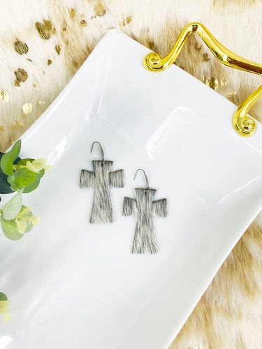 Hair On Cross Leather Earrings - E19-2210