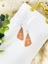 Load image into Gallery viewer, Peach Leather &quot;Faith&quot; Earrings - E19-2218