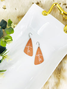 Peach Leather "Faith" Earrings - E19-2218