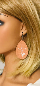 Peach Leather "Faith" Earrings - E19-2219