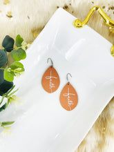 Load image into Gallery viewer, Peach Leather &quot;Faith&quot; Earrings - E19-2219