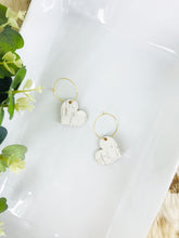 Load image into Gallery viewer, Off White Birch Cork Leather Hoop Earrings - E19-2226