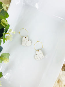 Off White Birch Cork Leather Hoop Earrings - E19-2226
