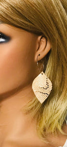 Rose Gold Metallic Leather Hoop Earrings - E19-2233