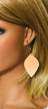 Load image into Gallery viewer, Apricot Gold Snake Leather Hoop Earrings - E19-2235