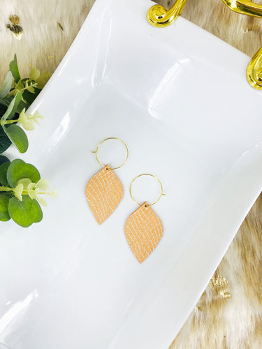 Apricot Gold Snake Leather Hoop Earrings - E19-2235