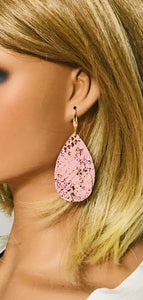 Pink Snake Skin Leather Earrings - E19-2236