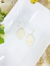 Load image into Gallery viewer, Ivory Genuine Leather Hoop Earrings - E19-2241
