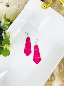 Hot Pink Genuine Leather Earrings - E19-2242