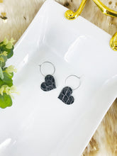 Load image into Gallery viewer, Gray Genuine Leather Hoop Earrings - E19-2243