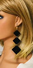 Load image into Gallery viewer, Black Genuine Leather Earrings - E19-2246
