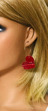 Load image into Gallery viewer, Red Genuine Leather Hoop Earrings - E19-2248