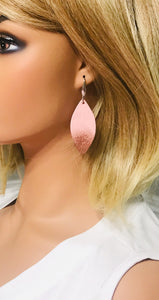 Pink Genuine Leather Painted Earrings - E19-224