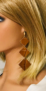 Brown Genuine Leather Earrings - E19-2251
