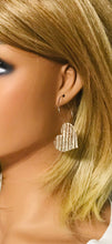 Load image into Gallery viewer, Striped Rose Gold Leather Hoop Earrings - E19-2252